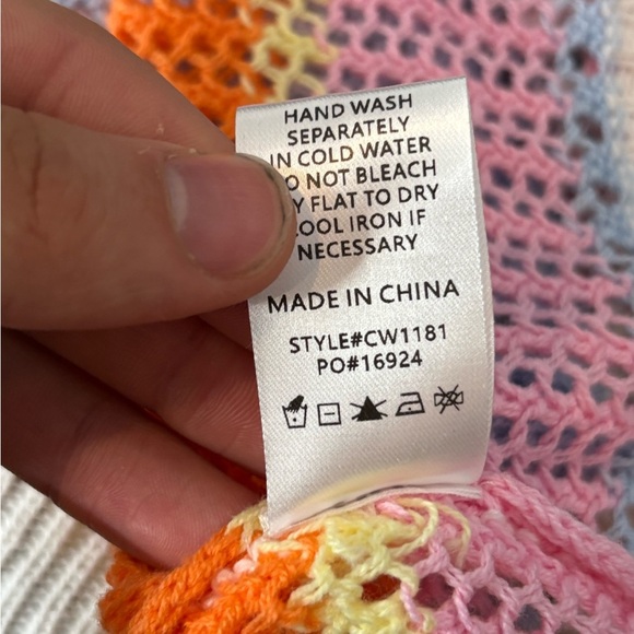 Fate VICI Collection Shades of Spring Knit Cotton Blend Striped Sweater Sz Small - Picture 10 of 15